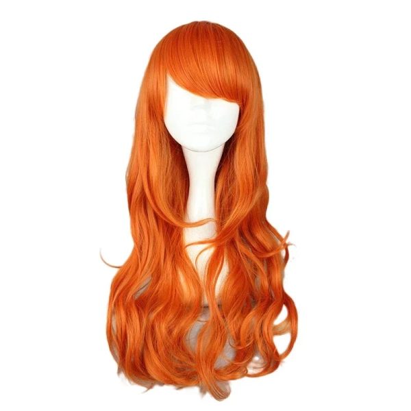 Perruque Nami Orange Longue - Cosplay One Piece Authentique