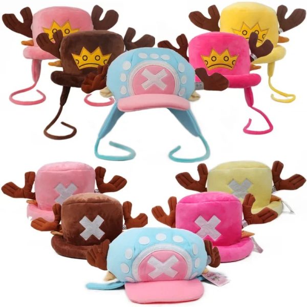 Chapeau Chopper Bleu Peluche - Avec Bois de Renne – Image 3